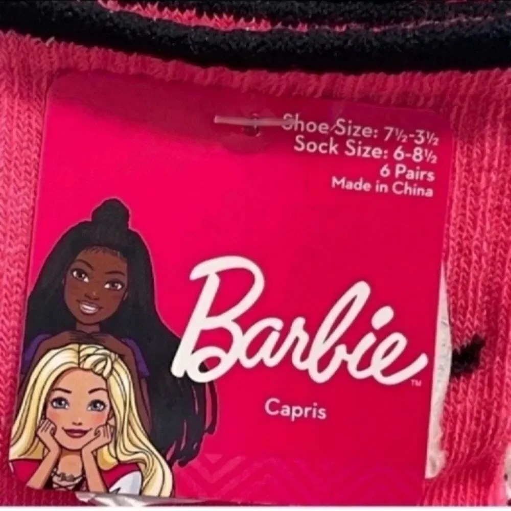6 Pack Kids Barbie Ribbed Quarter Size 6/8